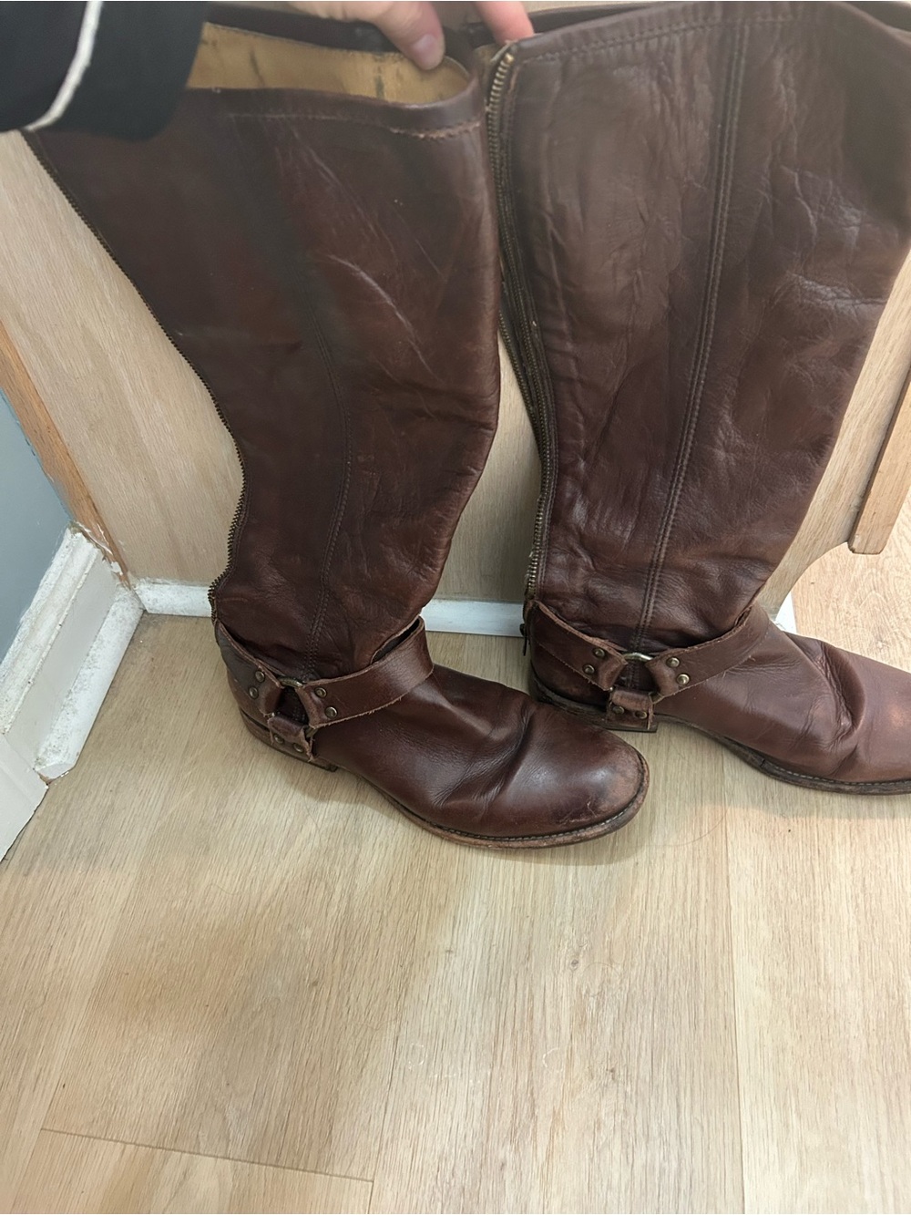 Women’s Frye Brown Leather Harness Riding Boots